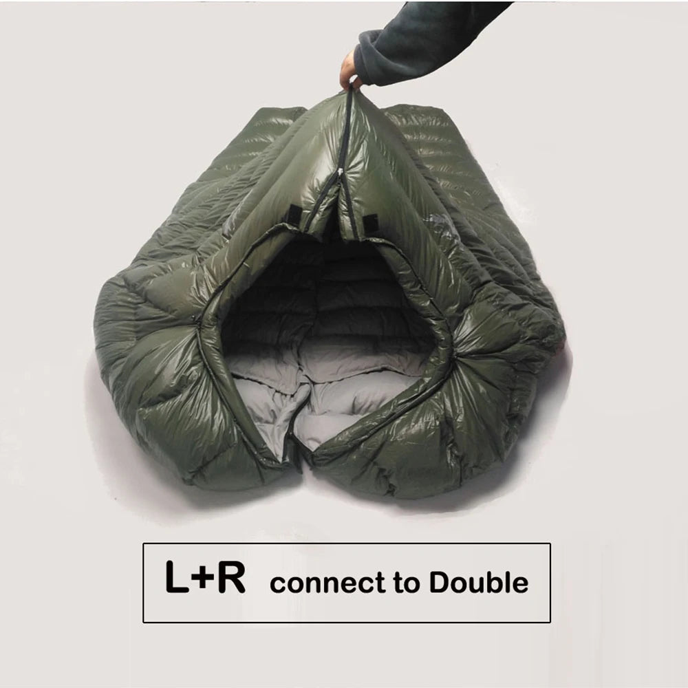 NONECN Down Sleeping Bag for Camping Winter Warm Waterproof Outdoor