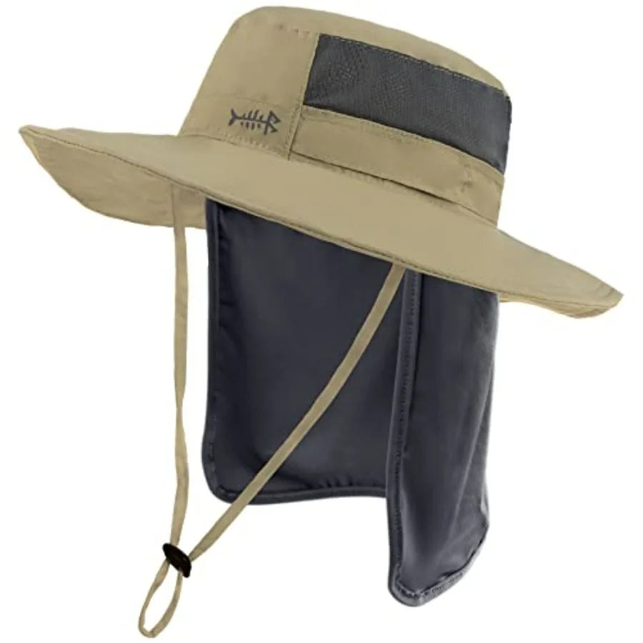 UPF 50 Plus Fishing Hat Water Resistant Detachable Neck Flap