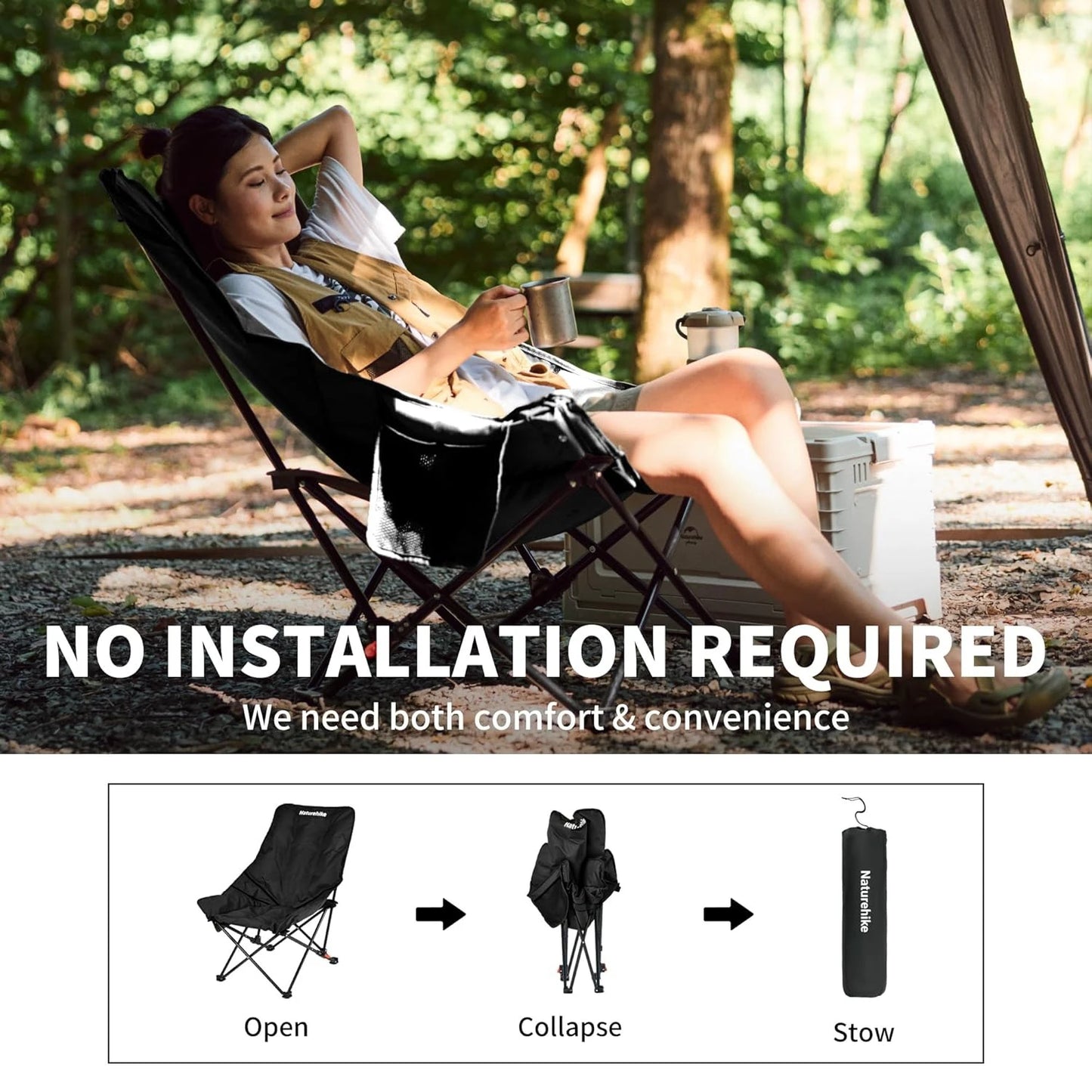 Naturehike Sea Star Recliner Outdoor Folding Moon Chair For Camping