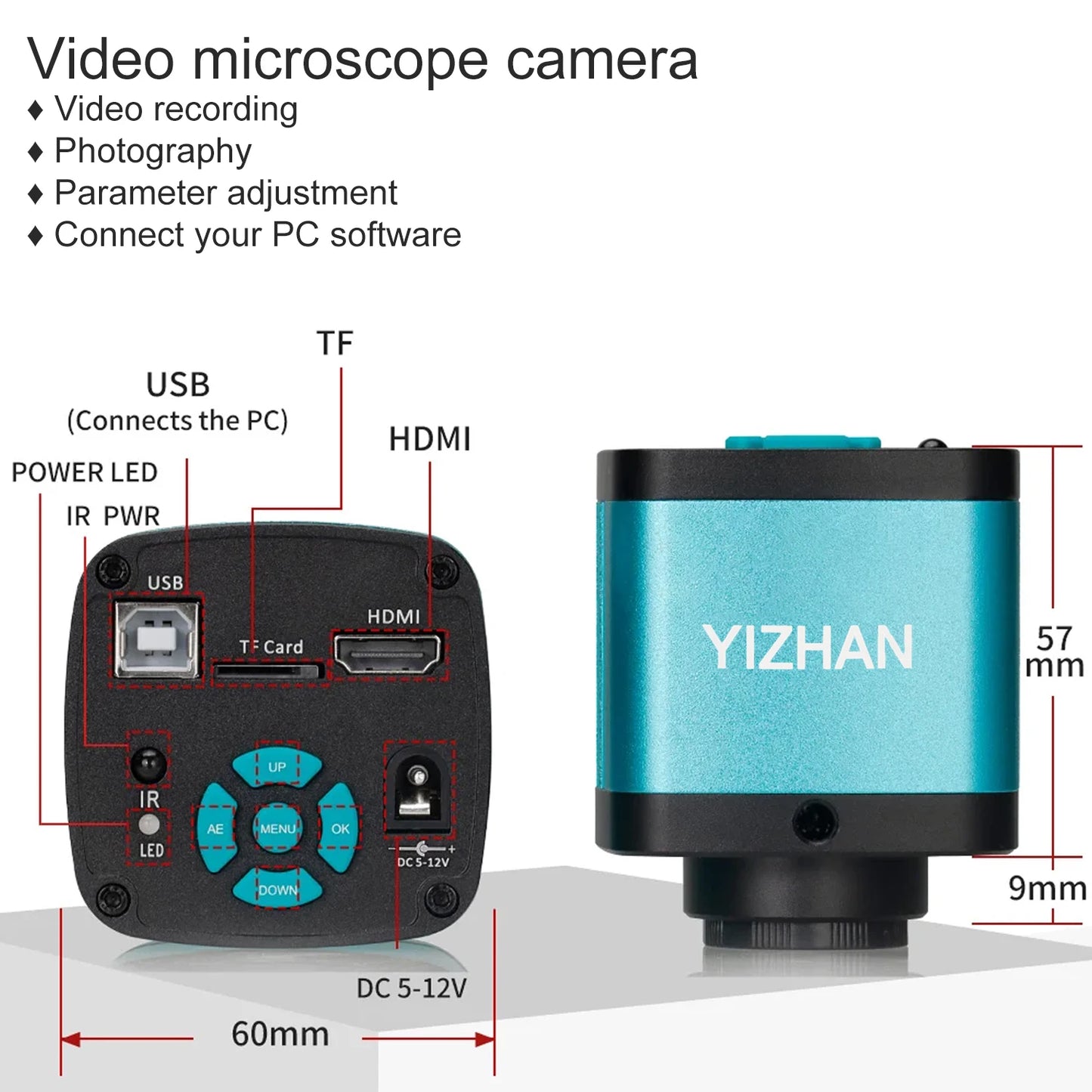 YIZHAN Soldering Microscope With 4K HDMI USB Camera 150x Magnification