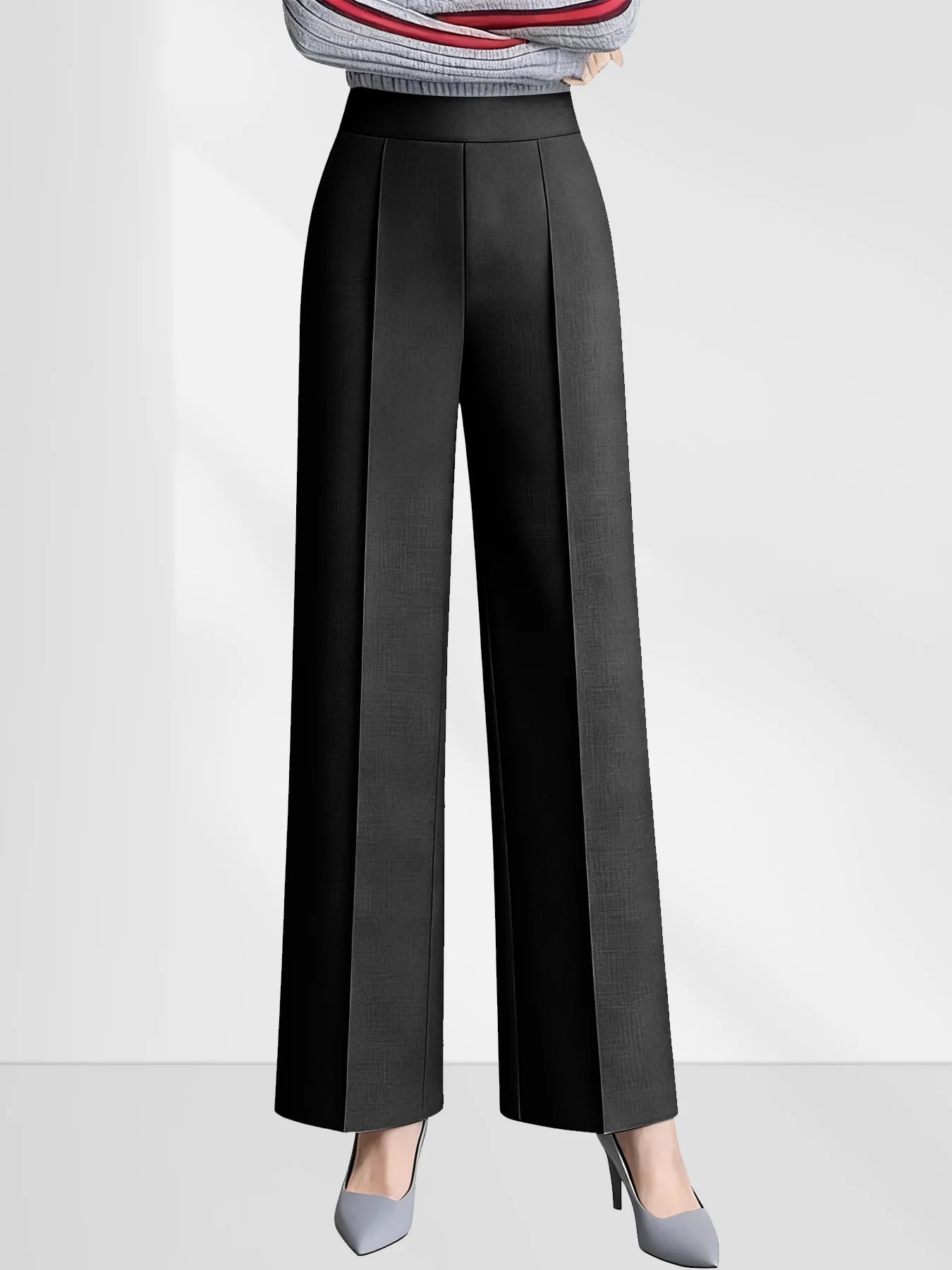 Four Season Wide Leg High Waist Elastic Pocket Casual Pants