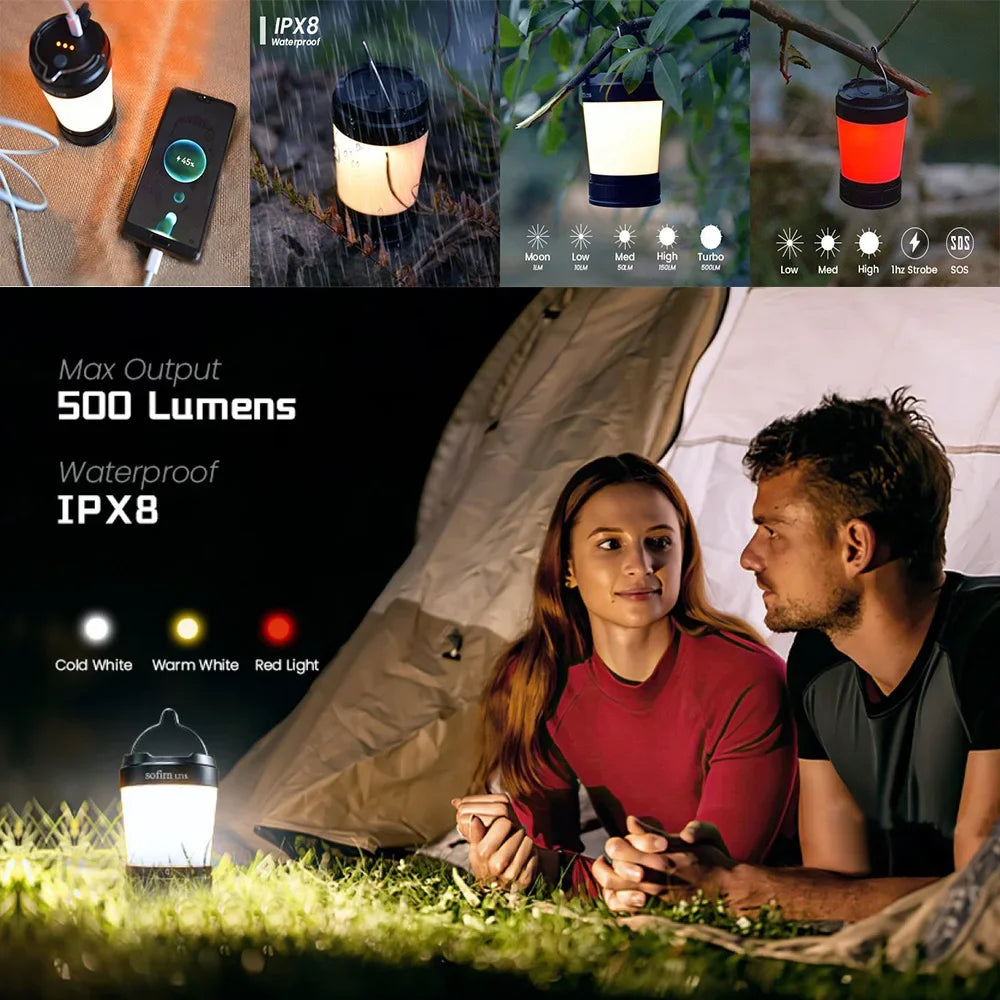 Sofirn LT1S Camping Light USB C 21700 Rechargeable Emergency Lantern