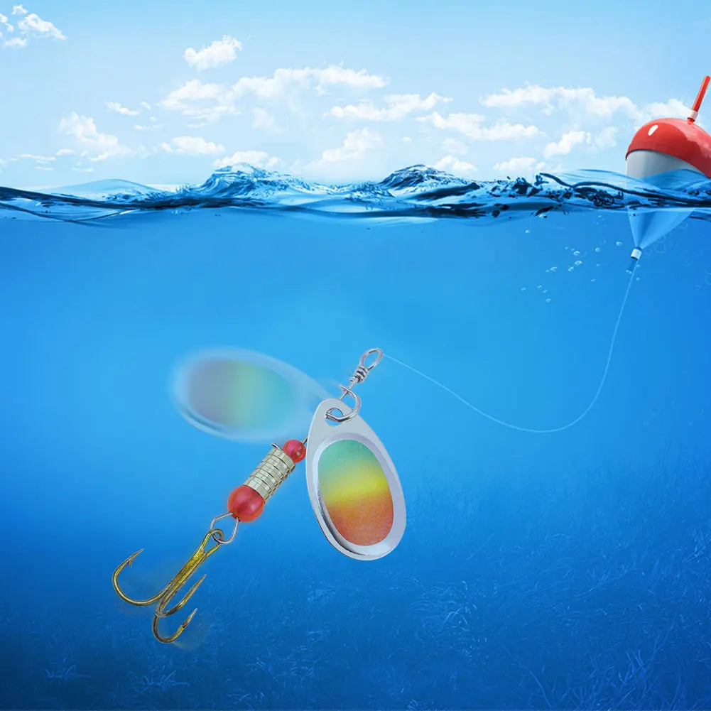 APWIKOGER Metal Spoon Spinner Lures Kit Treble Hooks