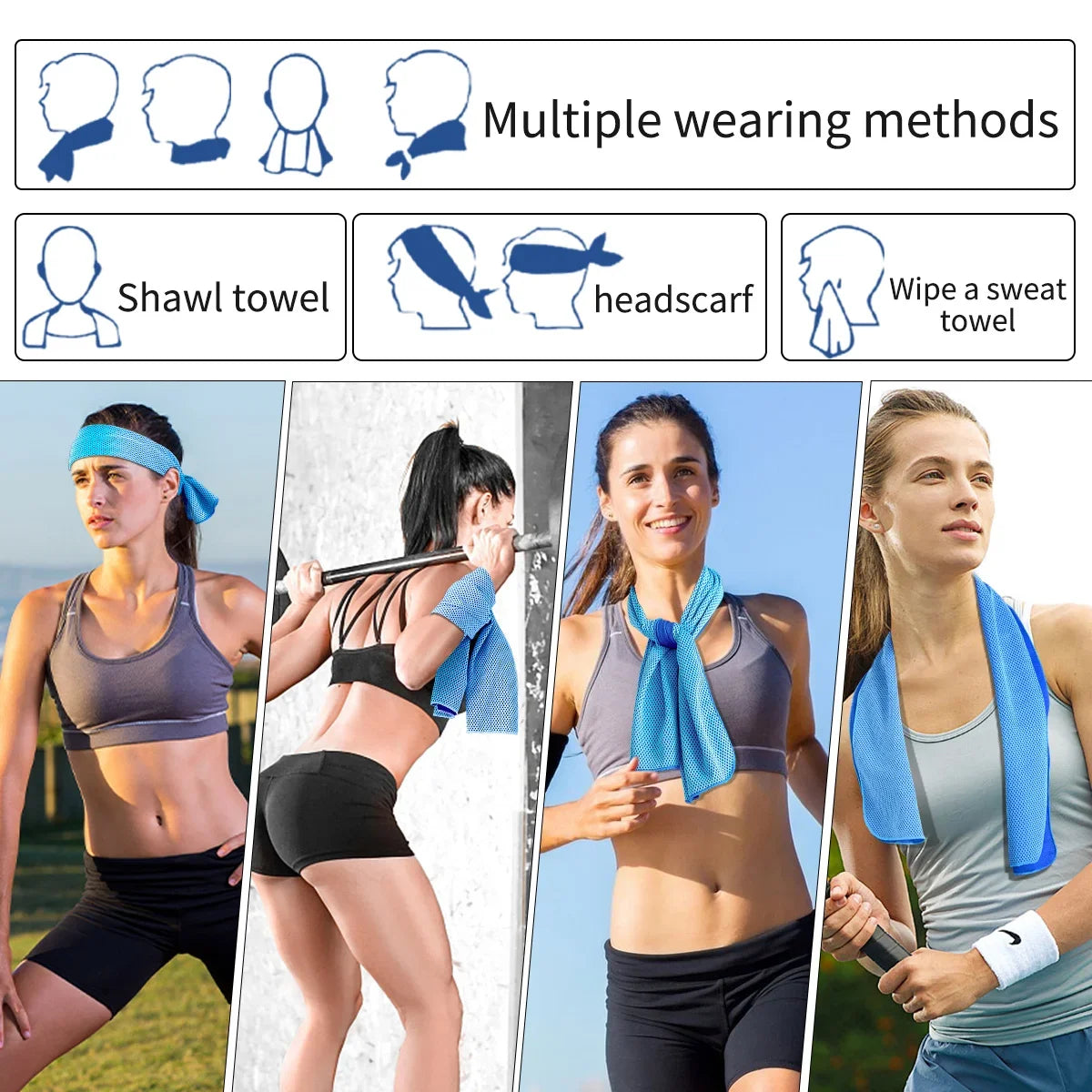Portable Circular Silicone Wrapped Cooling Towel Quick Drying Polyester