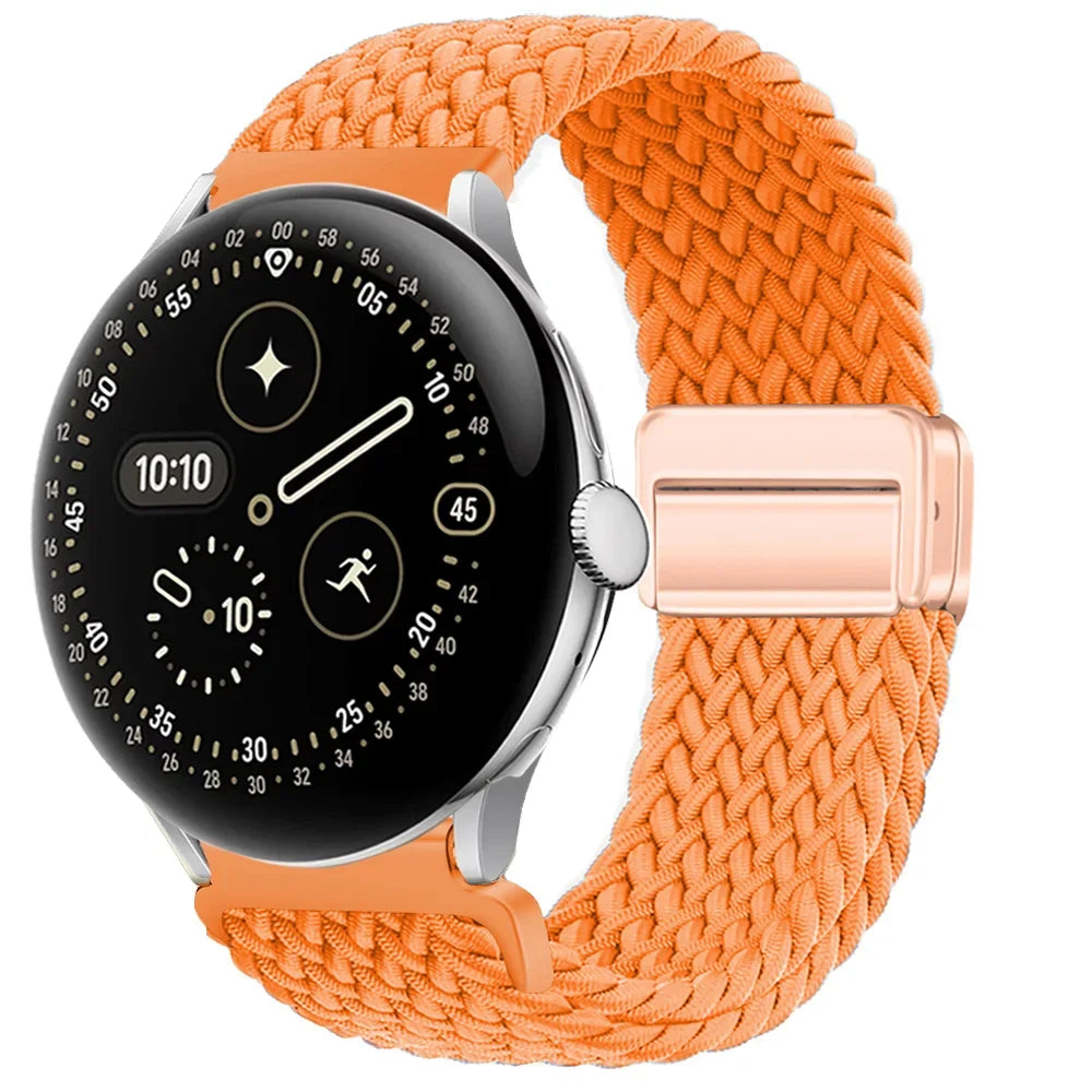 Magnetic Elastic Braided Nylon Strap For Google Pixel Watch