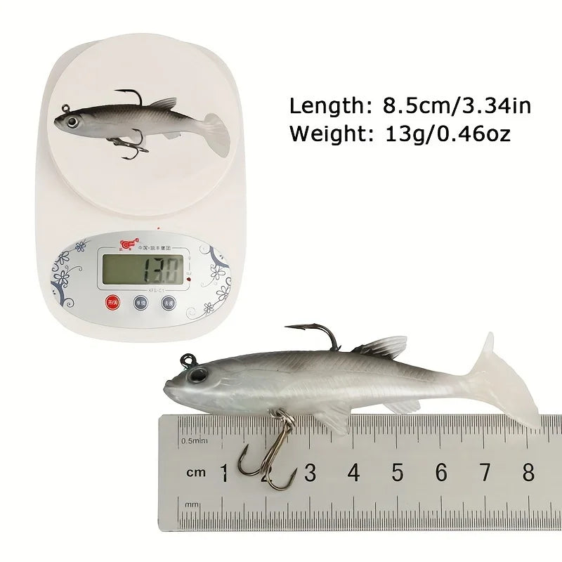 Realistic Soft Bait Lure Kit 5 Pieces For Fishing Hooks