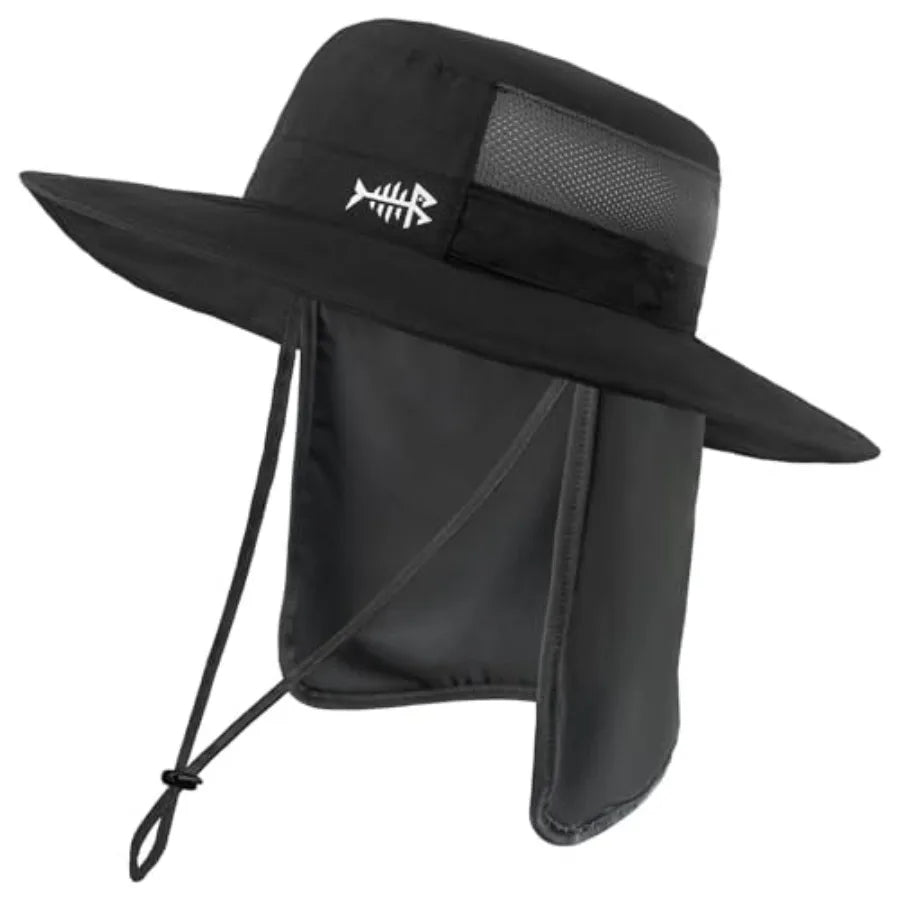 UPF 50 Plus Fishing Hat Water Resistant Detachable Neck Flap