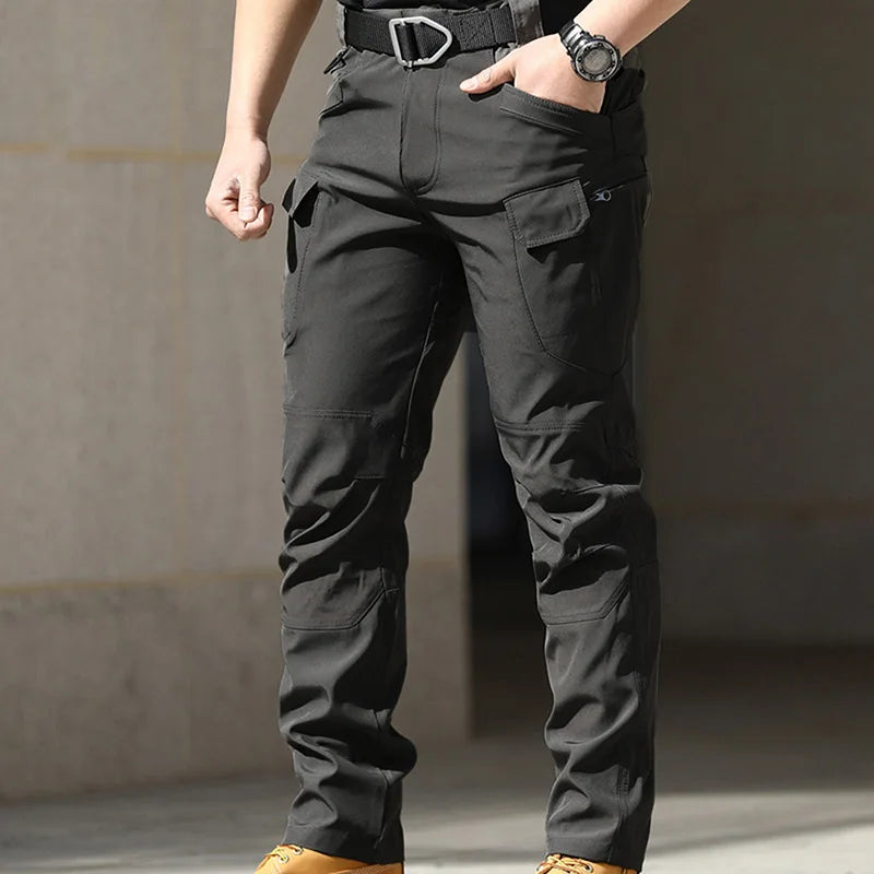 Hirigin Mens Cargo Pants Waterproof Multi-Pocket Casual Jogger Trousers
