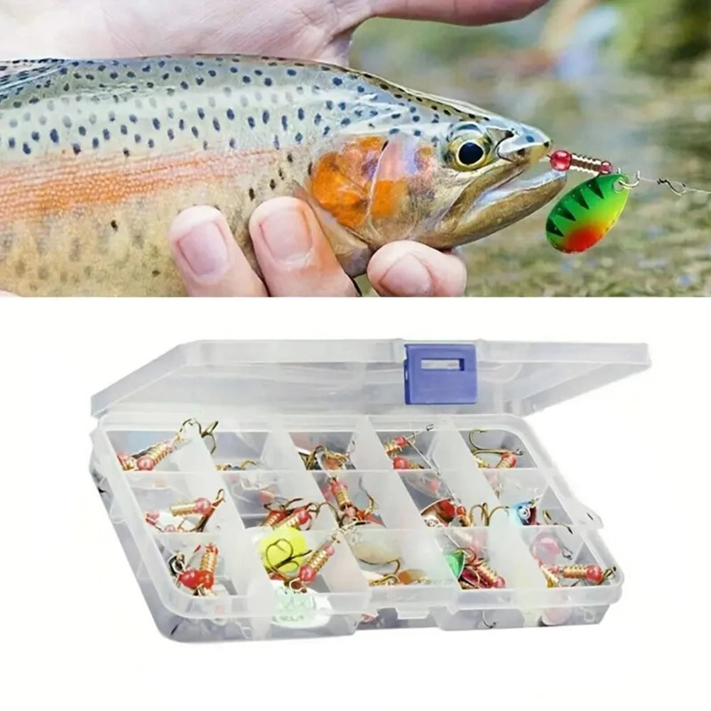 JOCESTYLE Metal Spoon Spinner Fishing Lure With Treble Hooks