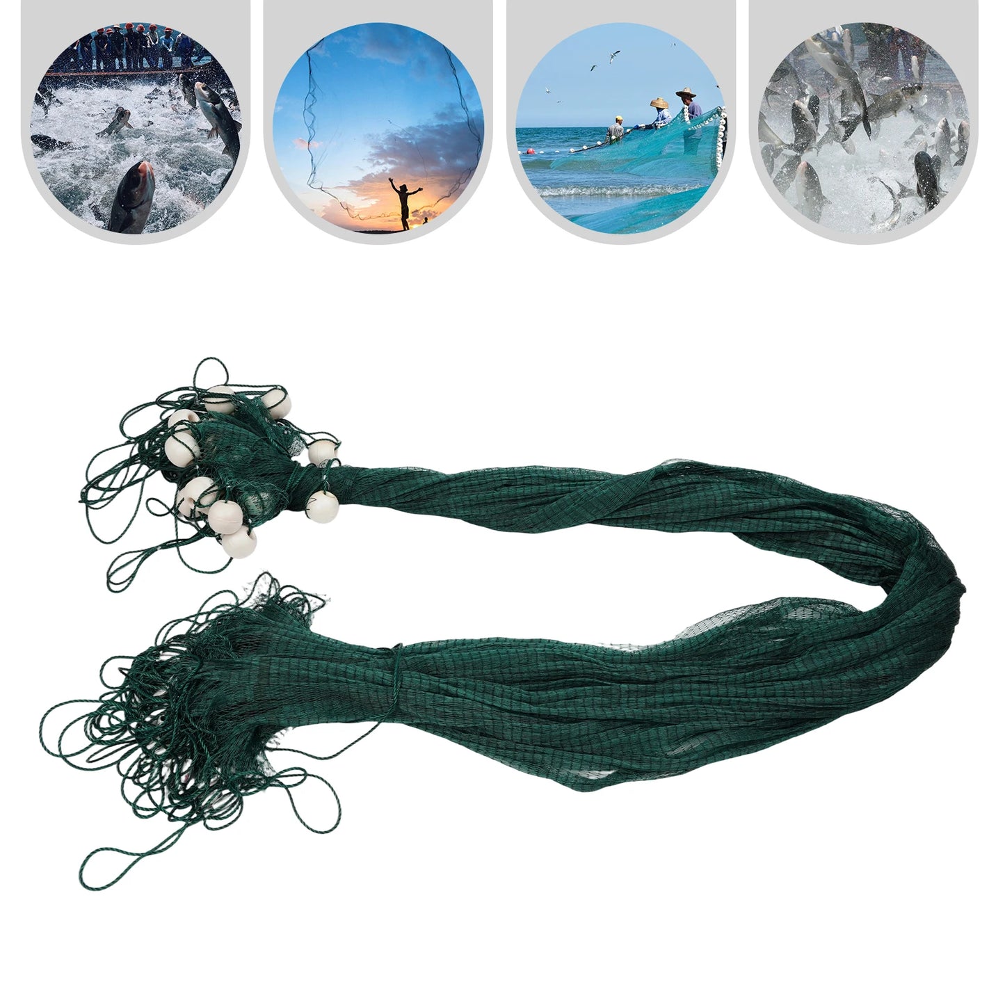 Bymaocar Fishing Net With Weight And Float Hand Throw Seining Minnows