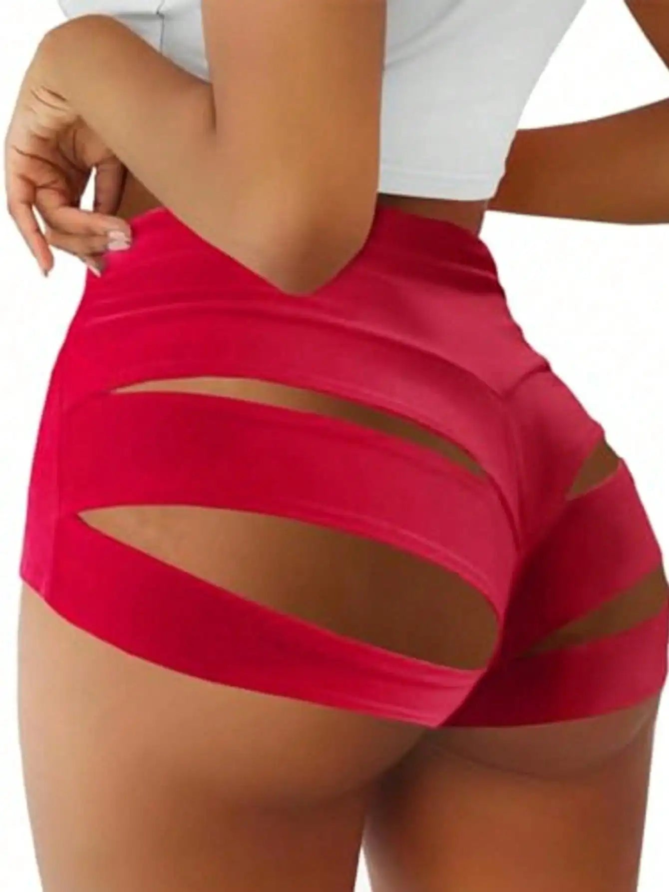 Fisoew Womens High Waisted Sculpting Yoga Shorts With Ventilation