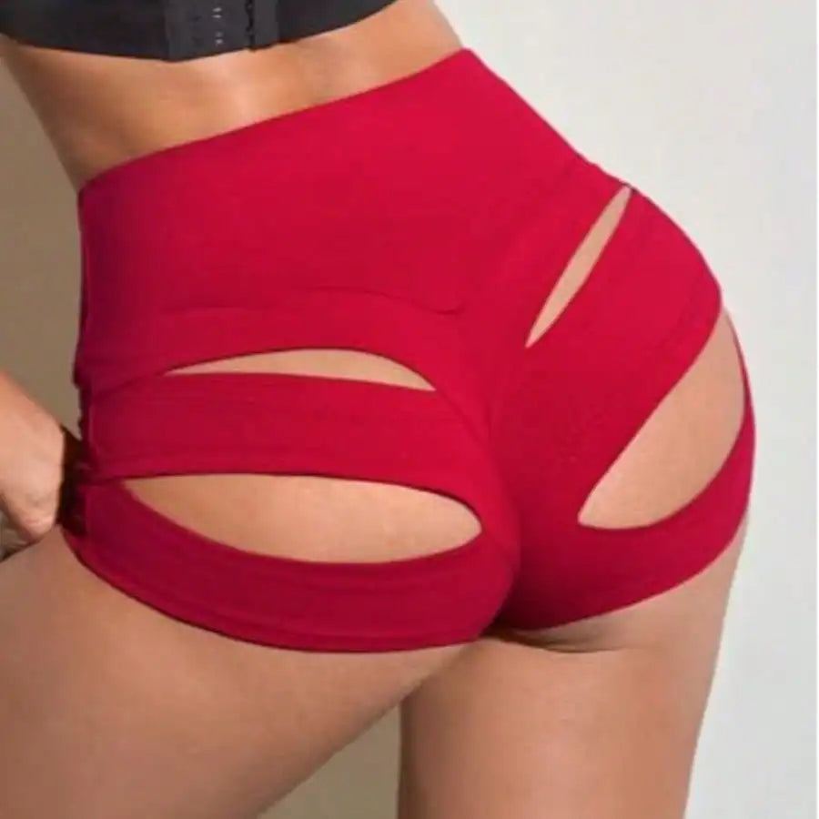 Fisoew Womens High Waisted Sculpting Yoga Shorts With Ventilation