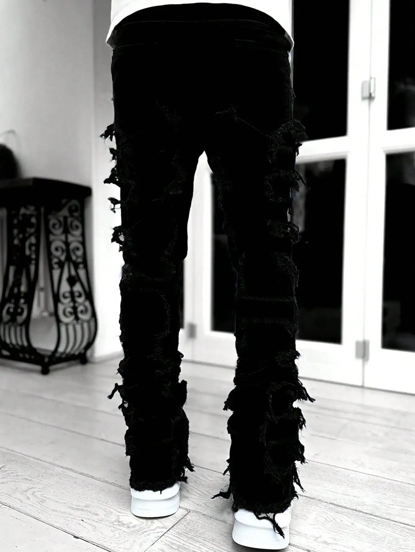 Hip Hop Jeans For Men Slim UltraStretch Denim Pants Casual