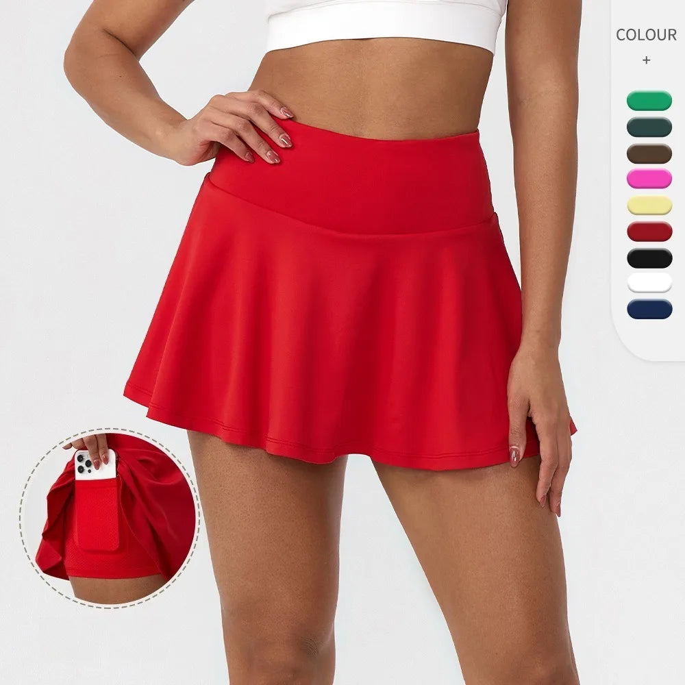 Women's High Waisted Tennis Skirt 2 In 1 Skort QuickDry