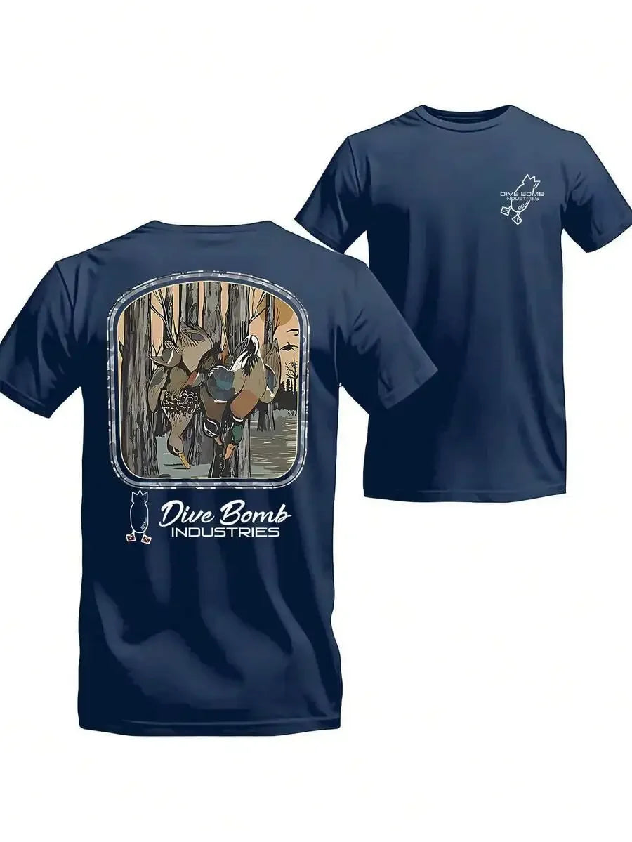 Duck Hunting Scene T Shirt Vintage Timber Design Outdoorsmen Waterfowl