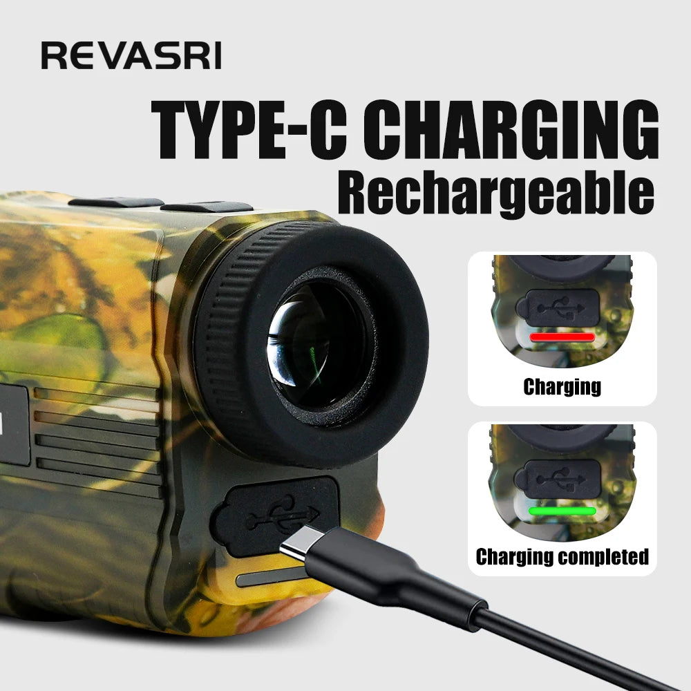 REVASRI Hunting Rangefinder 2000M 3000M 6X Magnification Type C Charging