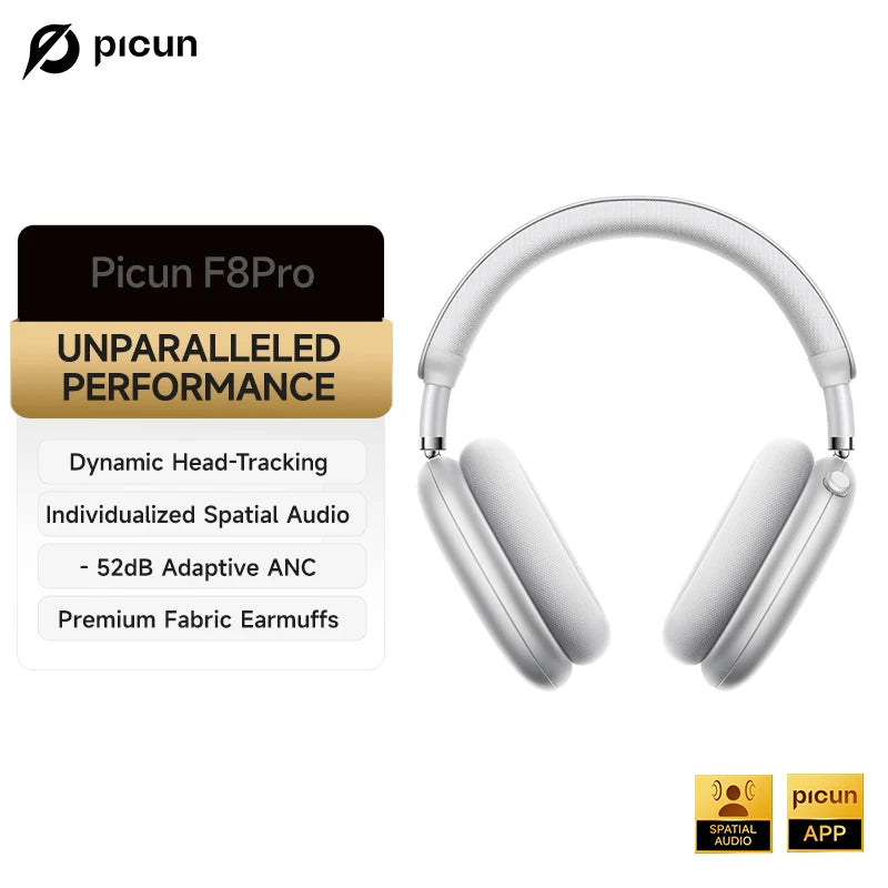 Picun F8 Pro ANC Wireless Headphones 3D Spatial Audio