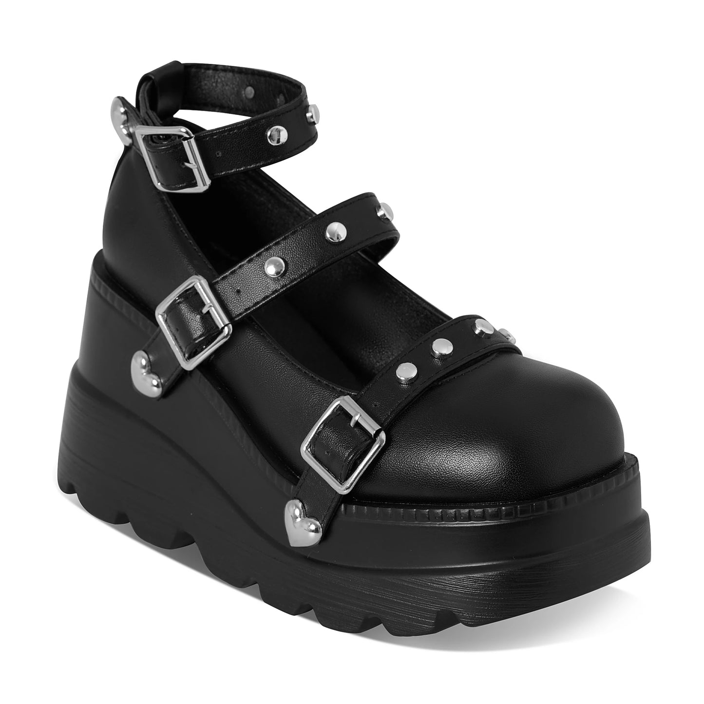 DoraTasia Retro Mary Jane Pumps Buckle Strap Lolita Nightclub Women