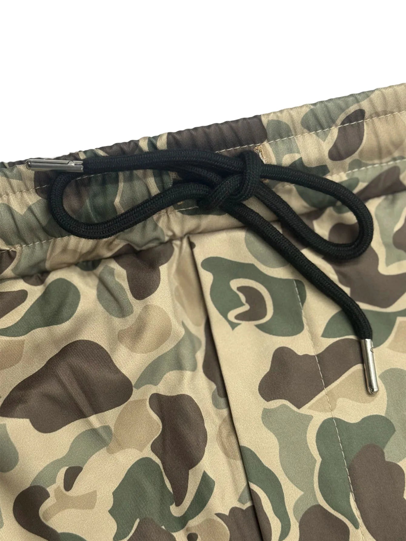 NONECN Camouflage Cargo Shorts For Men With Large Pockets Polyester