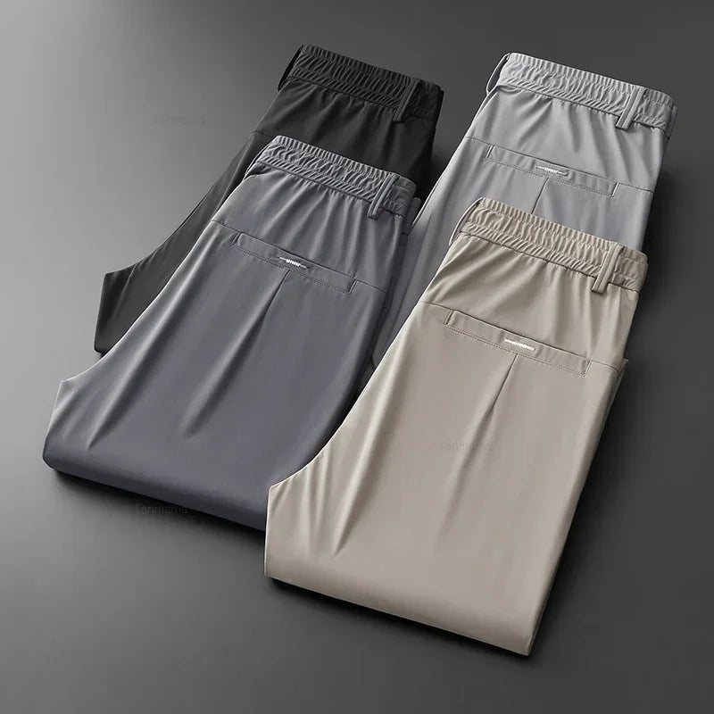 NONECN Ultra Thin Ice Silk Men Casual Trousers Quick Dry