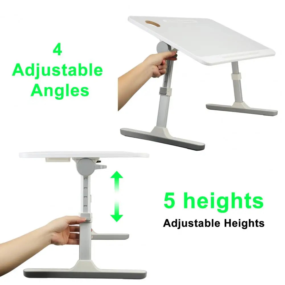 Laptop Bed Tray Table Foldable Legs Height Adjustable Lap Desk