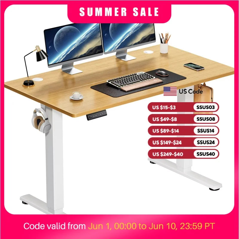 JHK Electric Standing Desk Height Adjustable Sit Stand Computer Desk