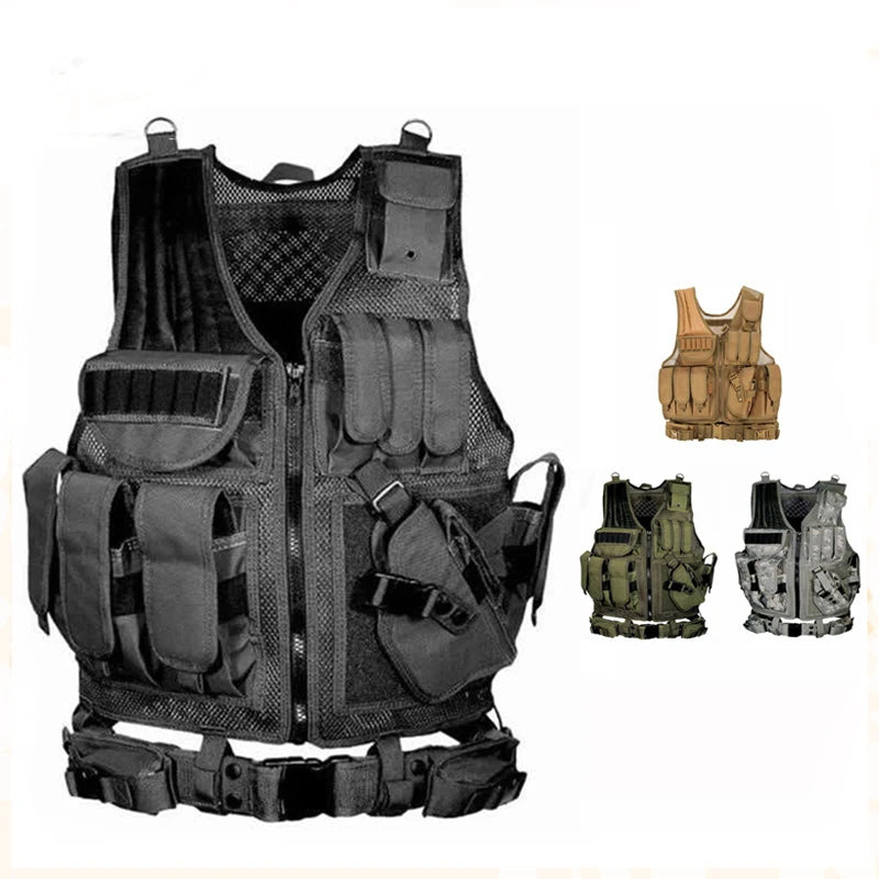 Adjustable Molle Tactical Vest For CS War Games Training