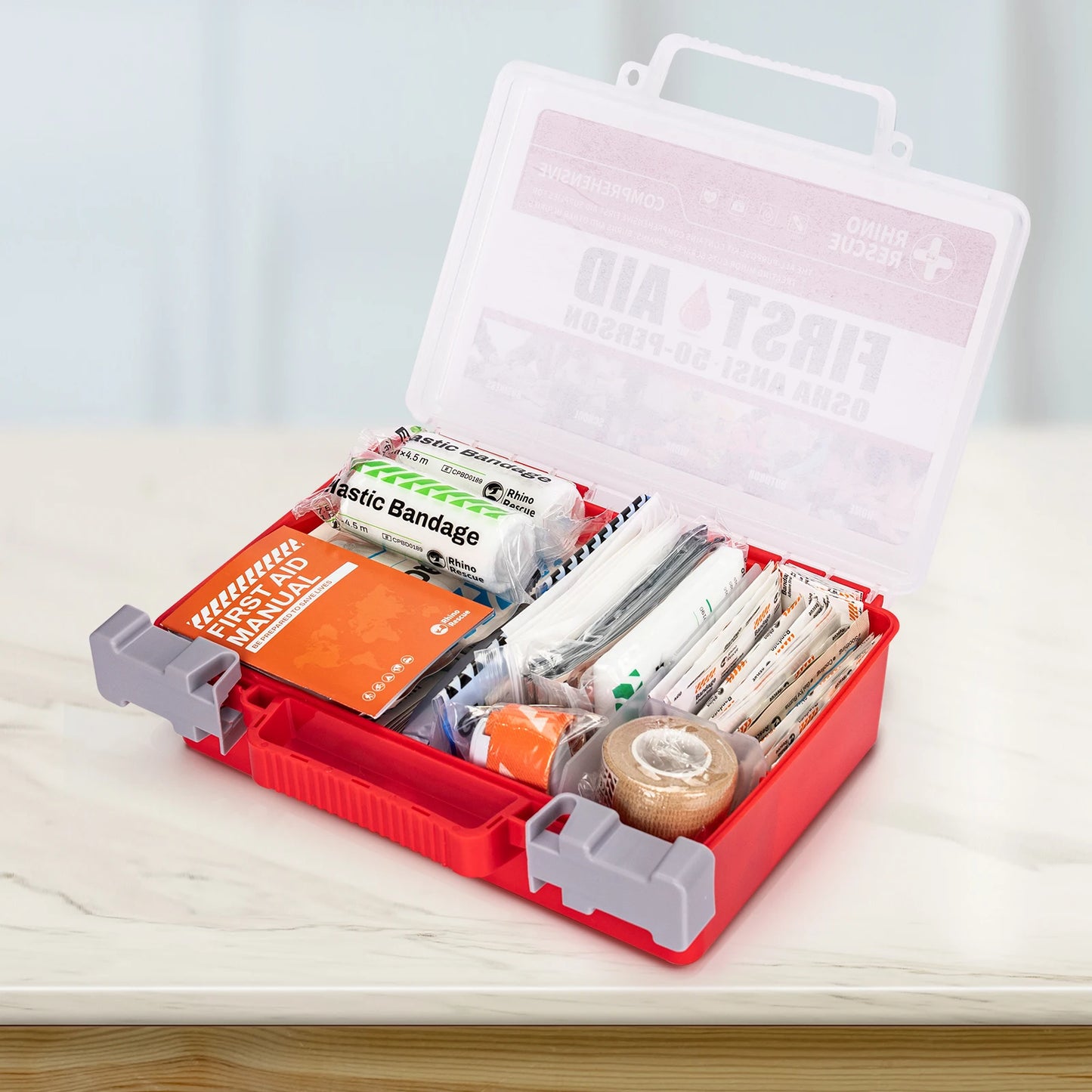 RHINO RESCUE FULL FEATURE FIRST AID KIT FOR HOME TRAVEL