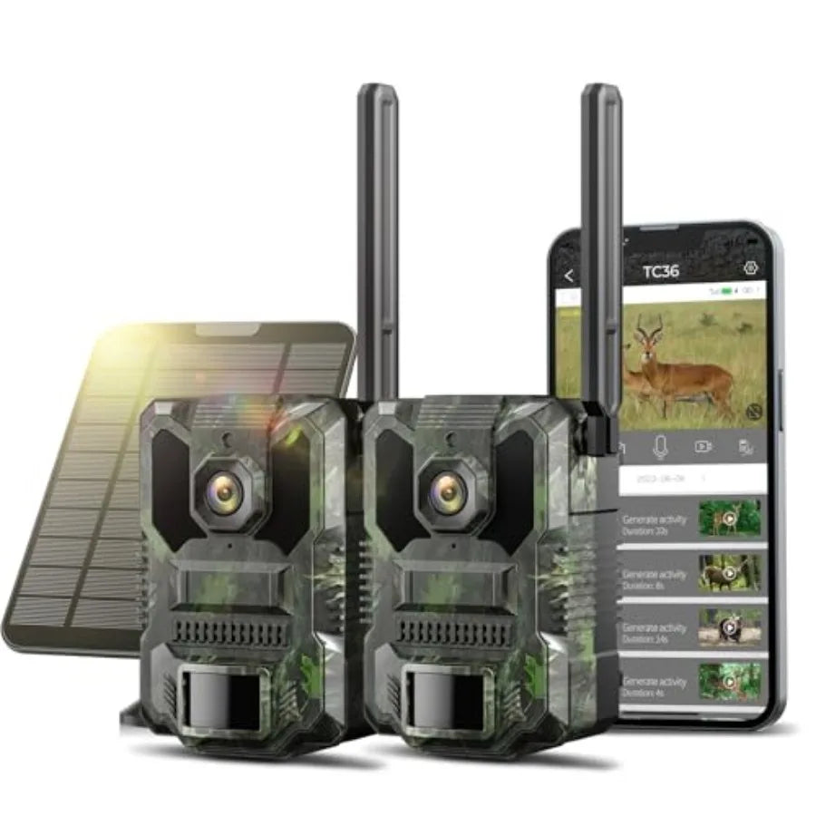 Hunting Trail Camera Two Pack 2.5K HD 4G LTE Solar