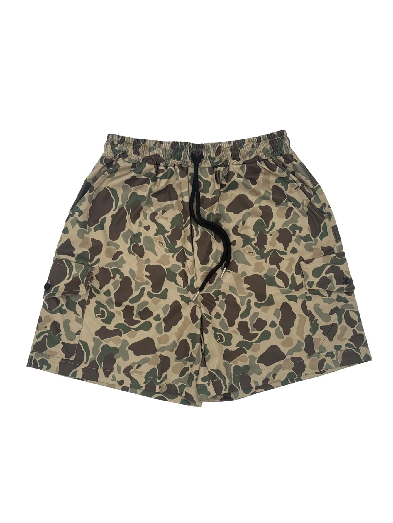 NONECN Camouflage Cargo Shorts For Men With Large Pockets Polyester