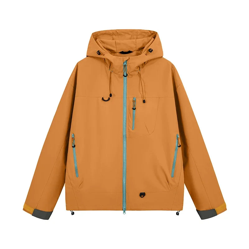 Unisex Waterproof Hiking Jacket Hooded Windbreaker Outdoor Activities