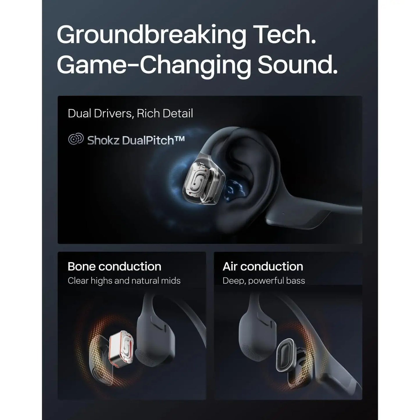 OpenRun Pro 2 Open Ear Bone Conduction Headphones Sweat Resistant