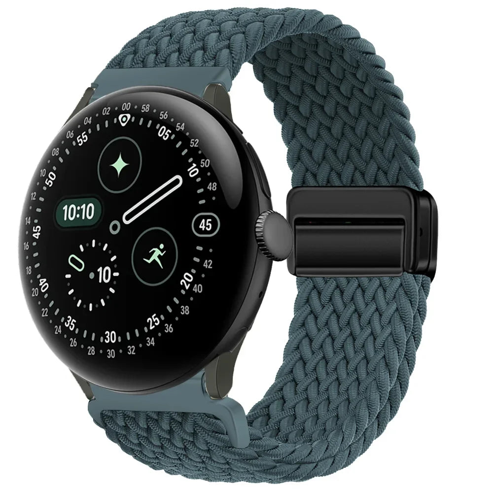 Magnetic Elastic Braided Nylon Strap For Google Pixel Watch