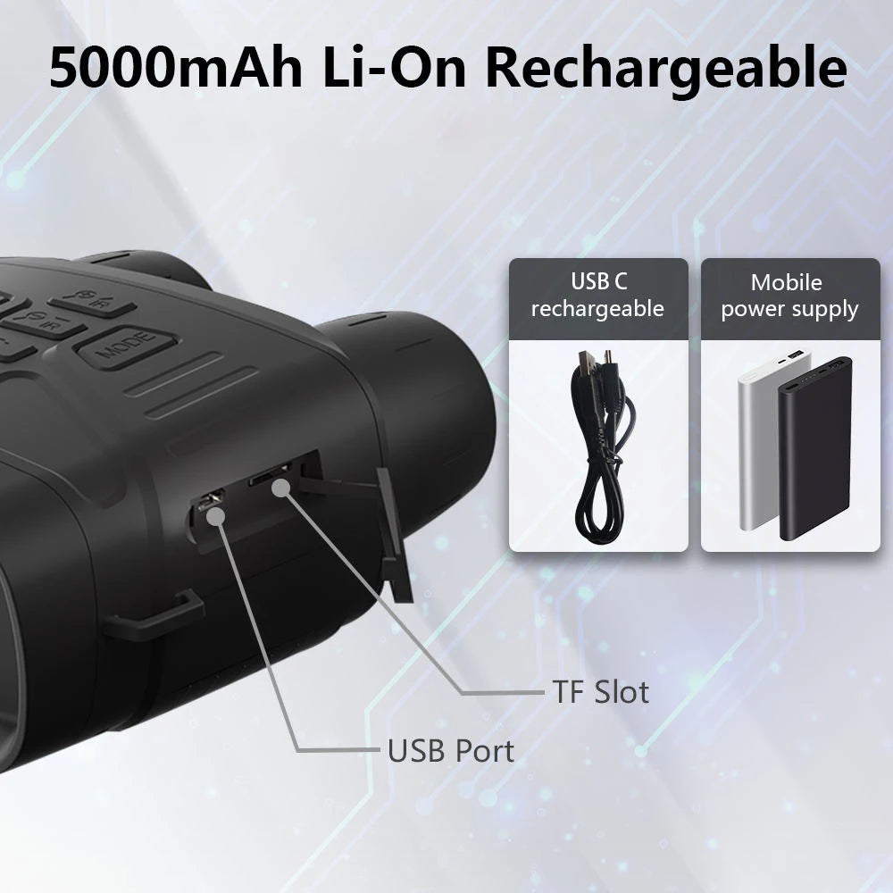 Fargarloo Night Vision Binoculars With 5X Zoom HD Video