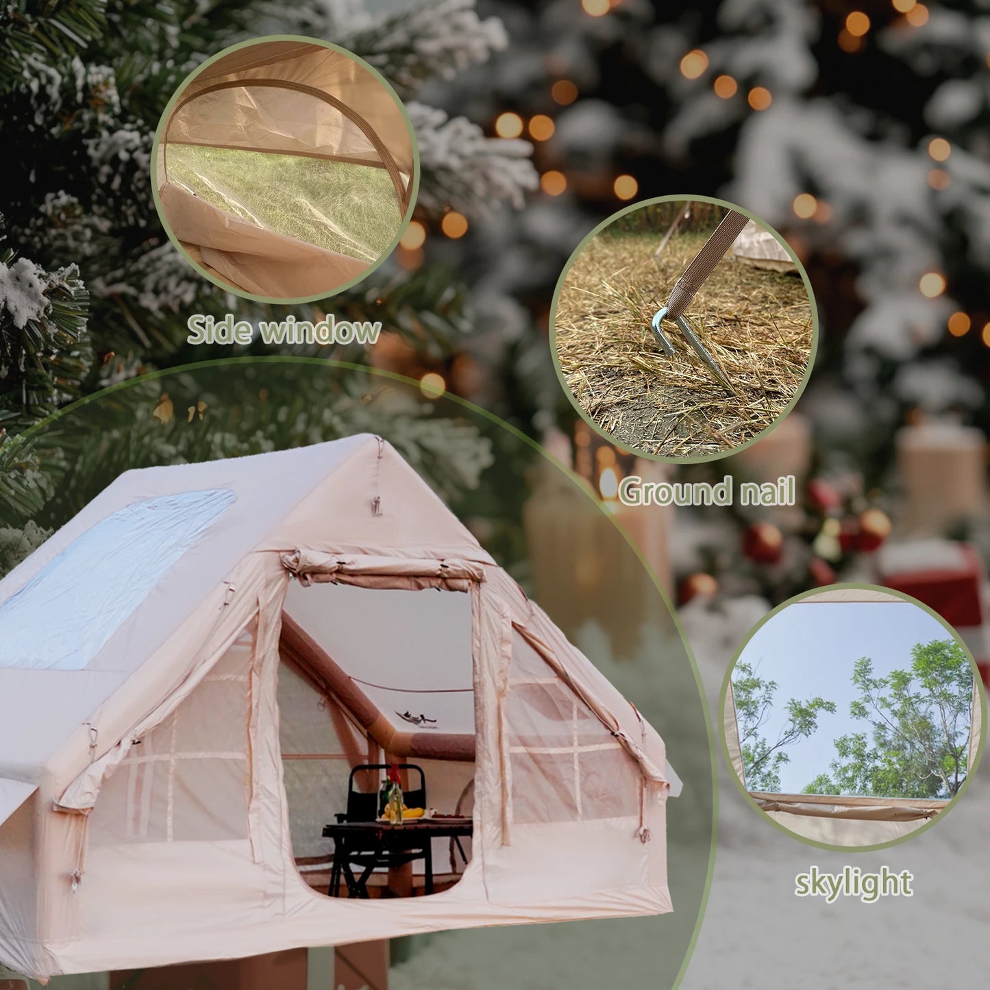 Pakicetus Inflatable Camping Tent For Large Groups Quick Setup