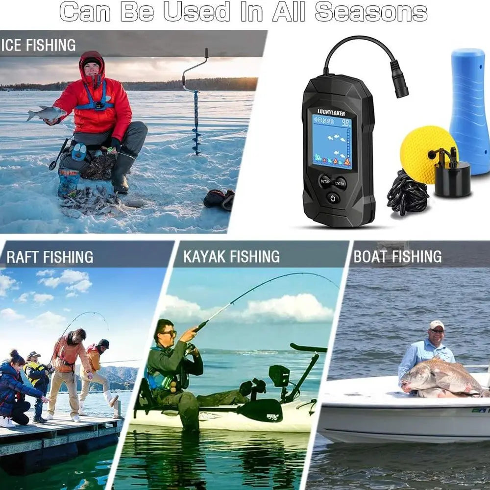 Handheld Ice Fishing Finder With LCD Display And Transducer