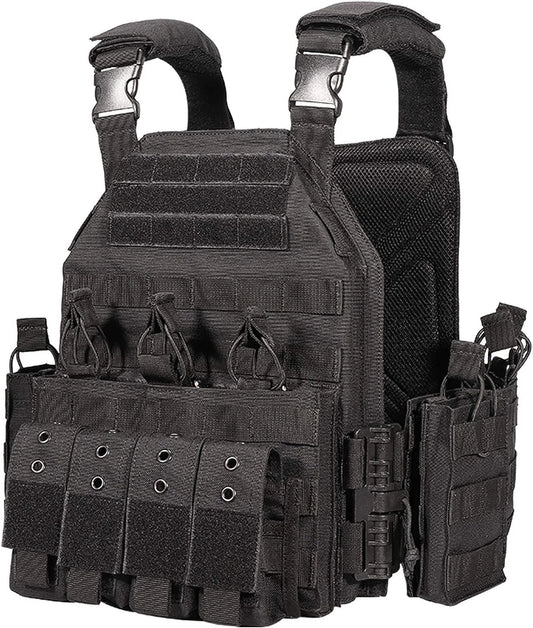 Tactical Vest 600D Nylon Quick Release Plate Carrier With Pouches