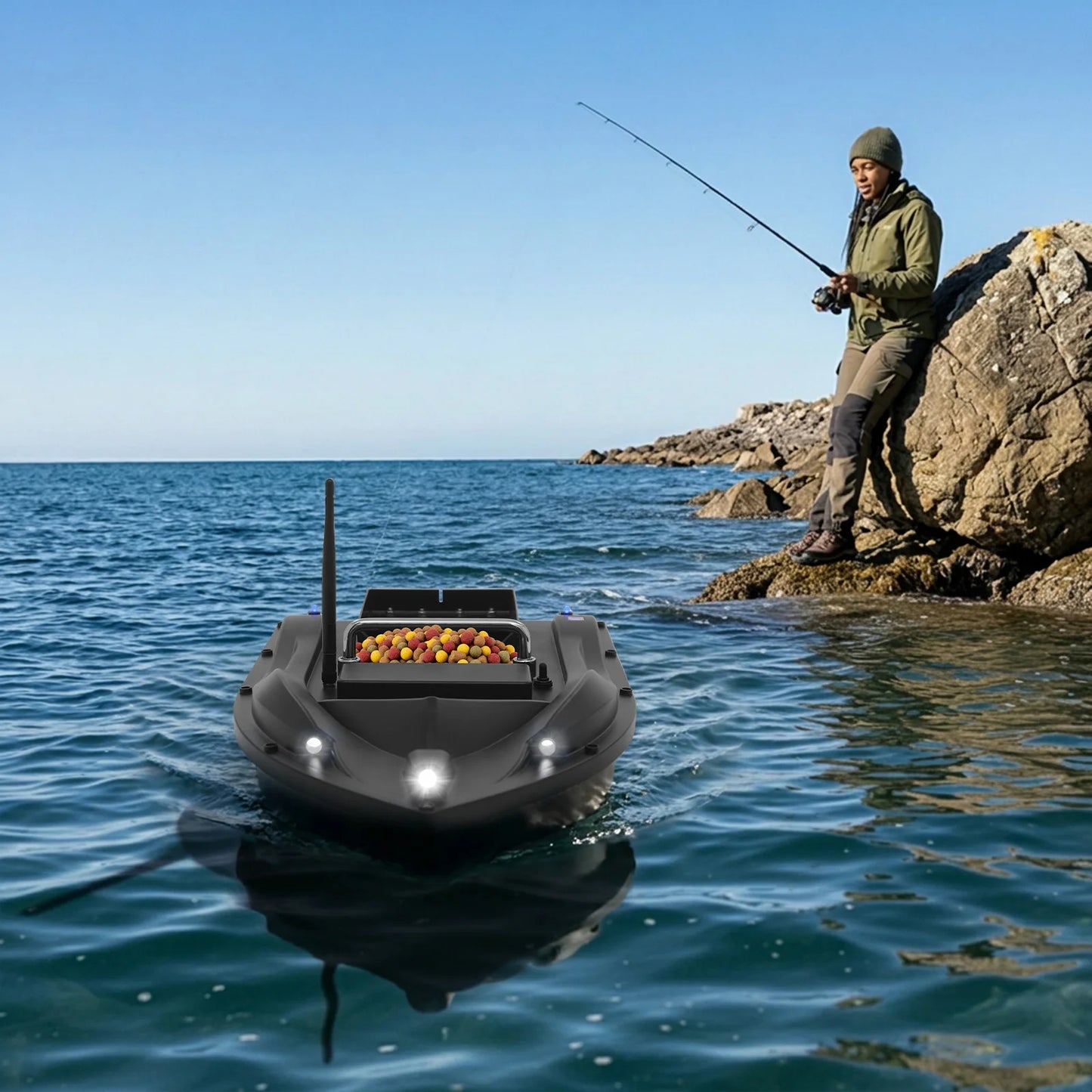 Bymaocar GPS Fishing Bait Boat With Remote Control And 16 Positioning Points