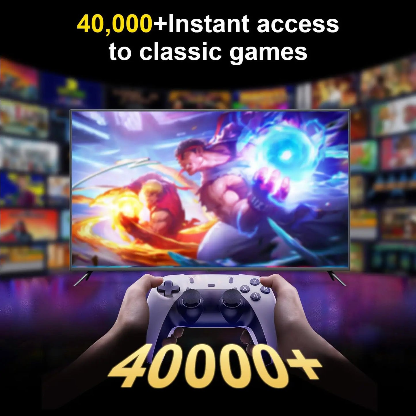 Retro 4K Console With 40K Classics 23 Emulators Dual Controllers