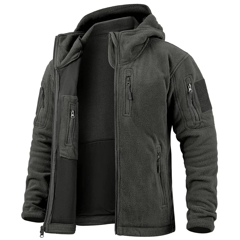 Fleece Warm Tactical Jacket For Outdoors With Multi Pocket Design