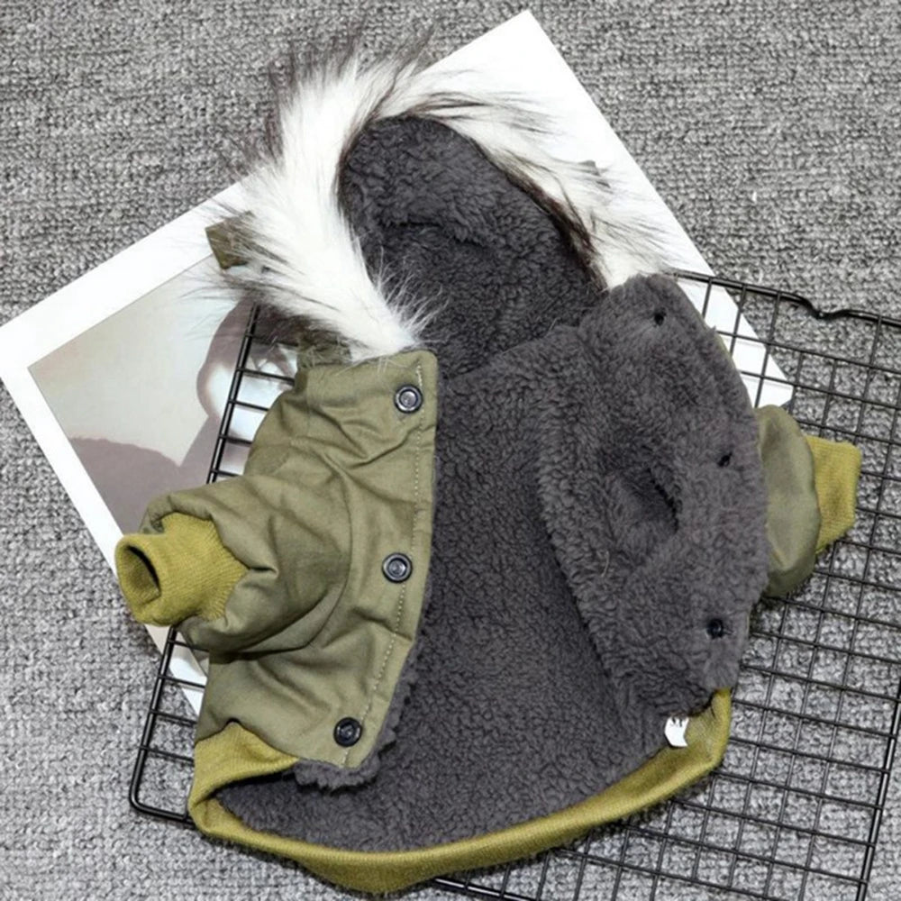 Pet Dog Jacket With Harness Winter Heavy Windproof Outdoor Coat