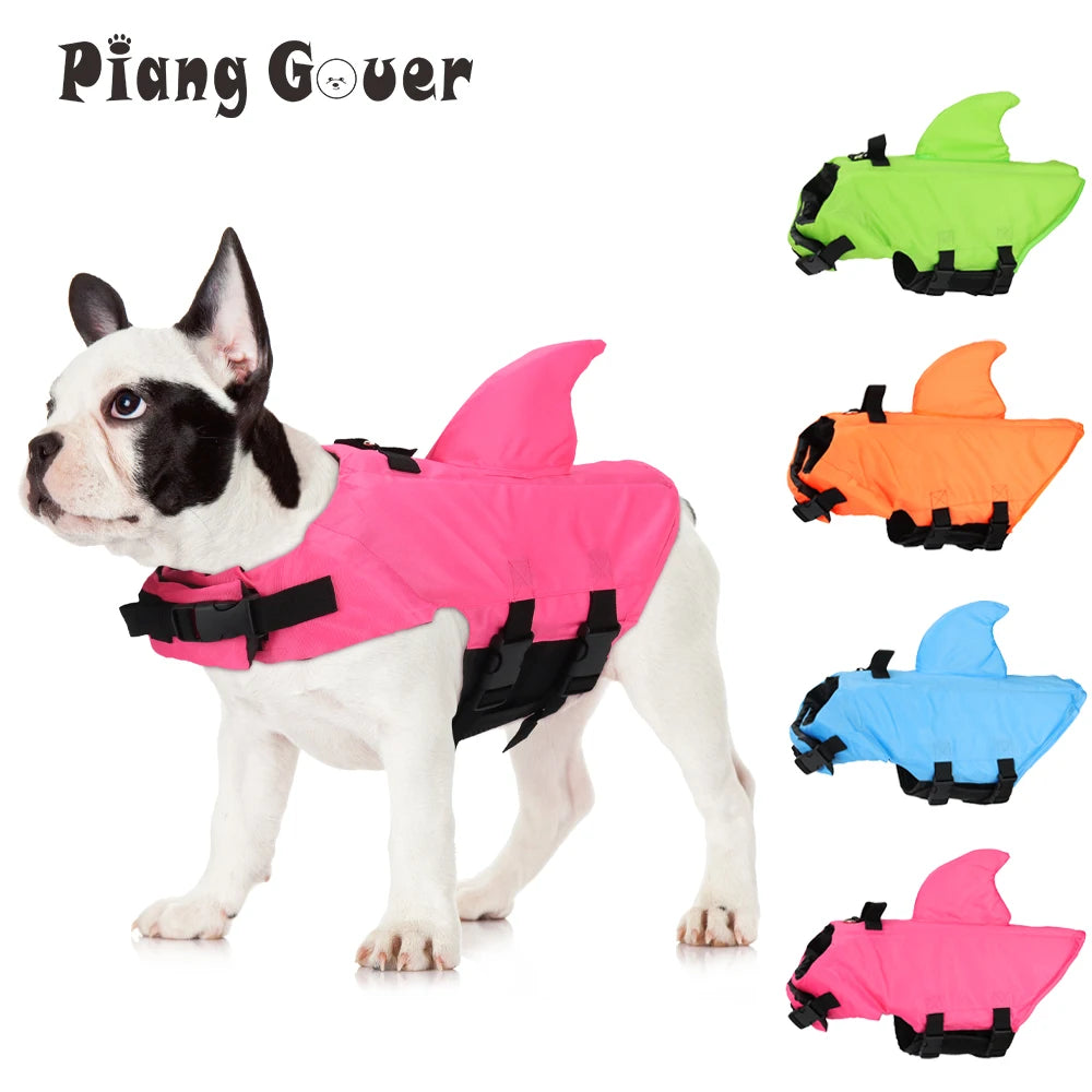 Shark Themed Dog Life Vest For Safe Swimming And Travel