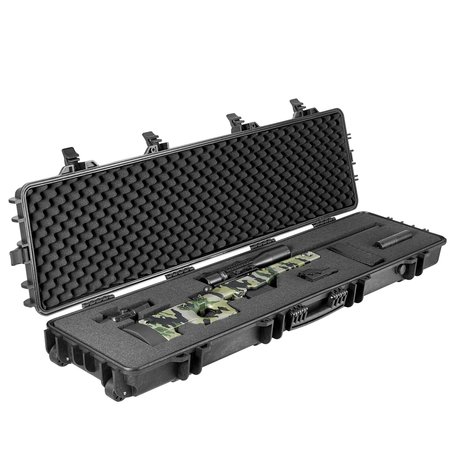 Hard Rifle Case Airsoft Long Gun With Casters Waterproof Shockproof