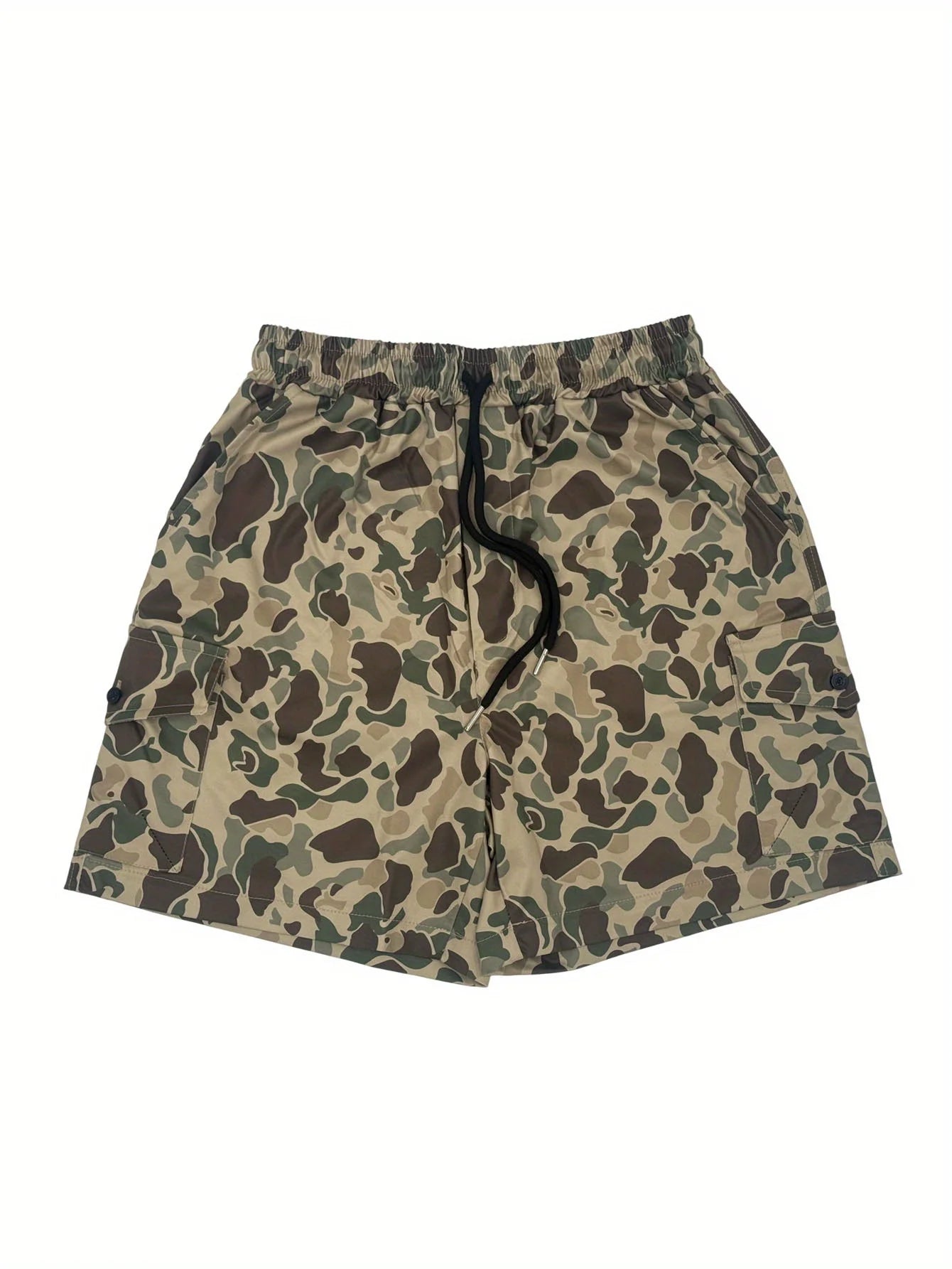 NONECN Camouflage Cargo Shorts For Men With Large Pockets Polyester
