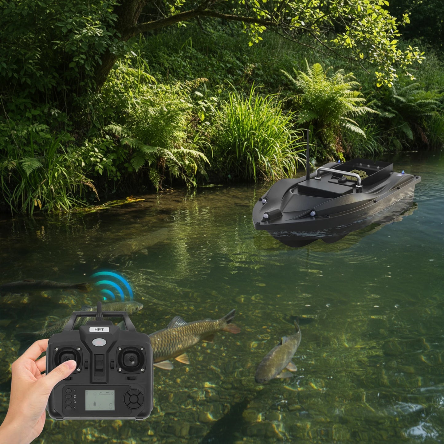 Bymaocar GPS Fishing Bait Boat With Remote Control And 16 Positioning Points