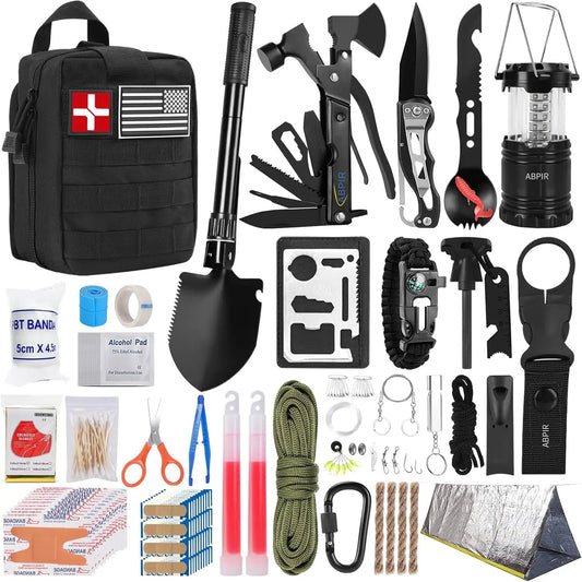Survival First Aid Kit With Emergency Tent And MOLLE Bag