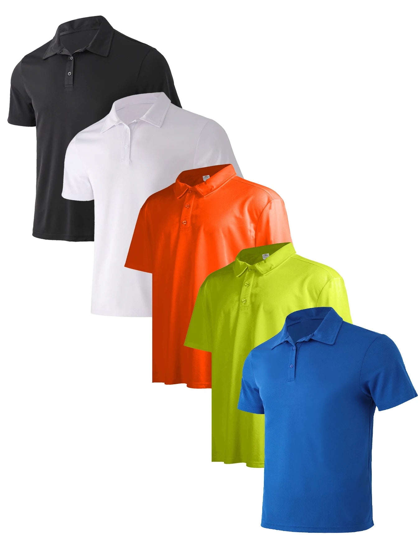 Mens Polo Shirt Polyester Breathable Quick Dry Short Sleeve