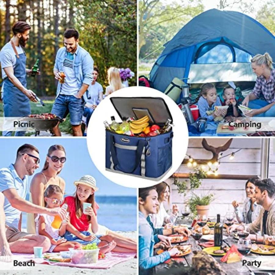 Collapsible Soft Cooler Bag Flip Top Lid Beach Ice Chest