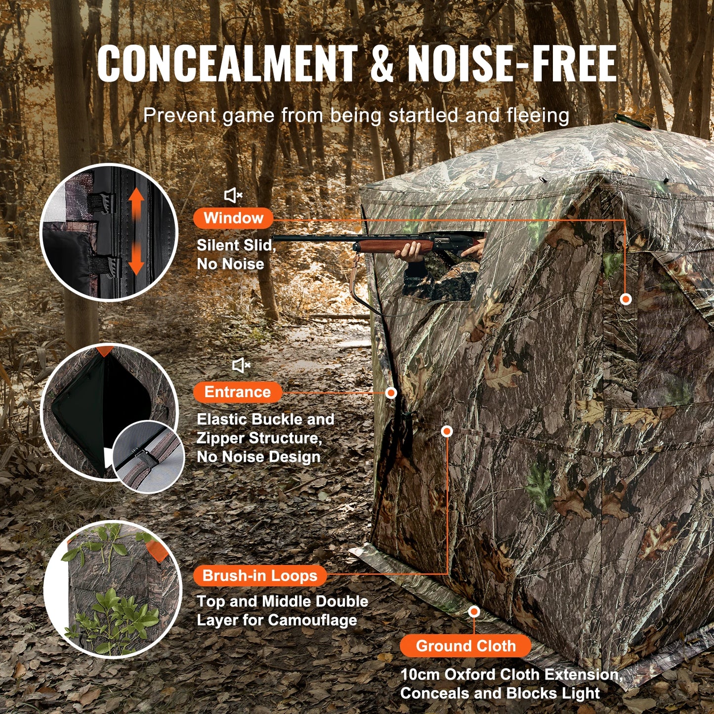 SucceBuy 270 Degree See Through Ground Hunting Blind For 2-3 People