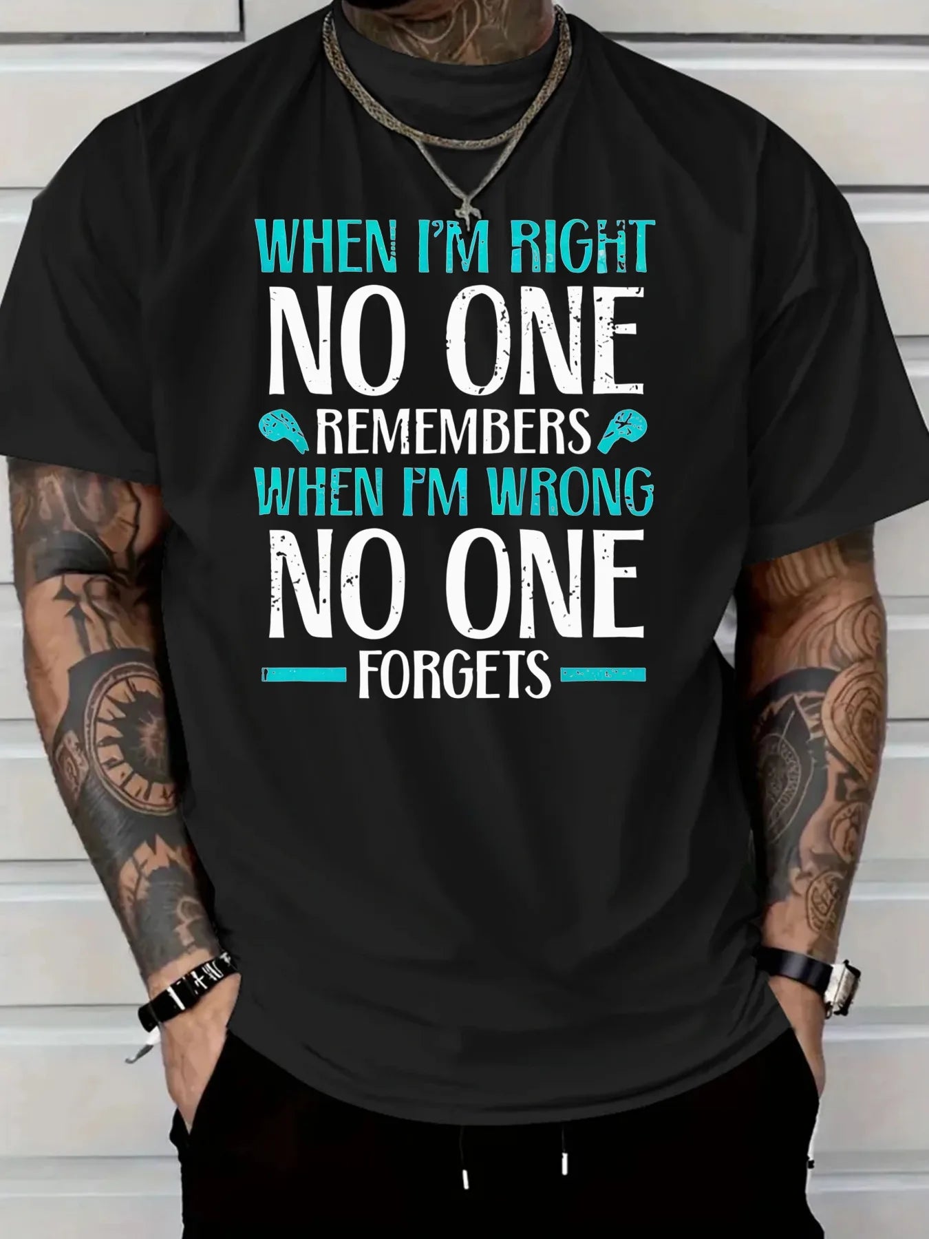 Men's Cotton Crewneck T Shirt When I'm Right Quote Print